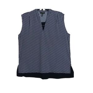 Jones New York Women's Blue Print Blouse